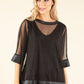 Leather & Mesh Blouse