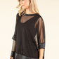 Leather & Mesh Blouse