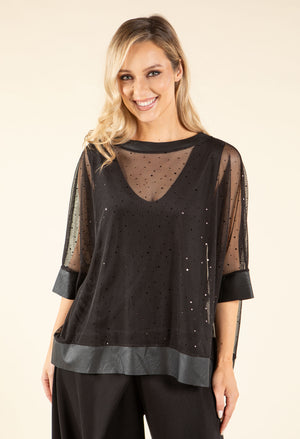 Sparkle Mesh Blouse