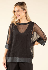 Sparkle Mesh Blouse