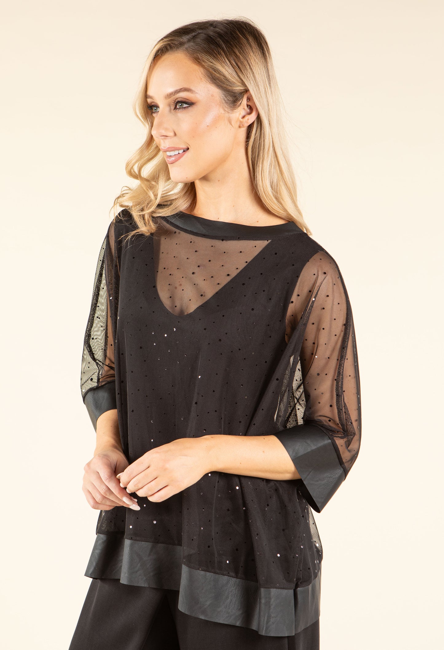 Sparkle Mesh Blouse