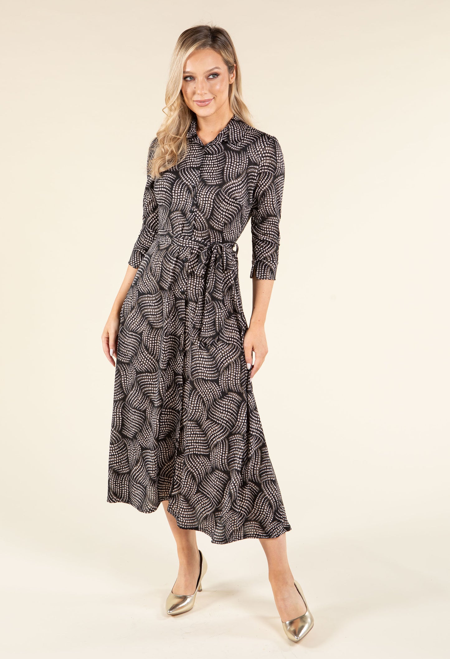 Abstract Print Shirt Dress