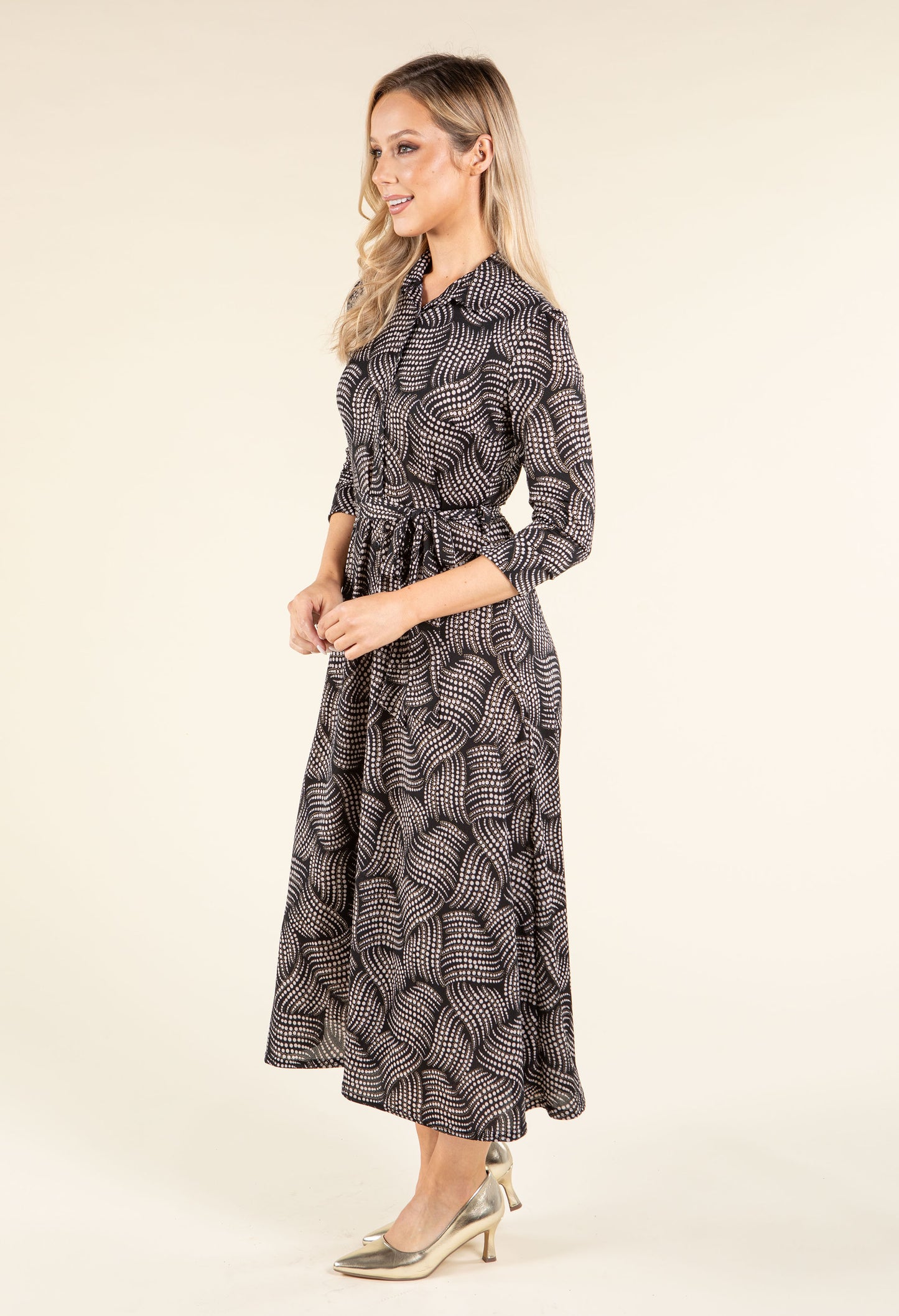 Abstract Print Shirt Dress