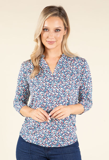 Textured Ditsy Print Top