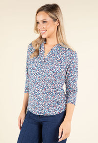 Textured Ditsy Print Top