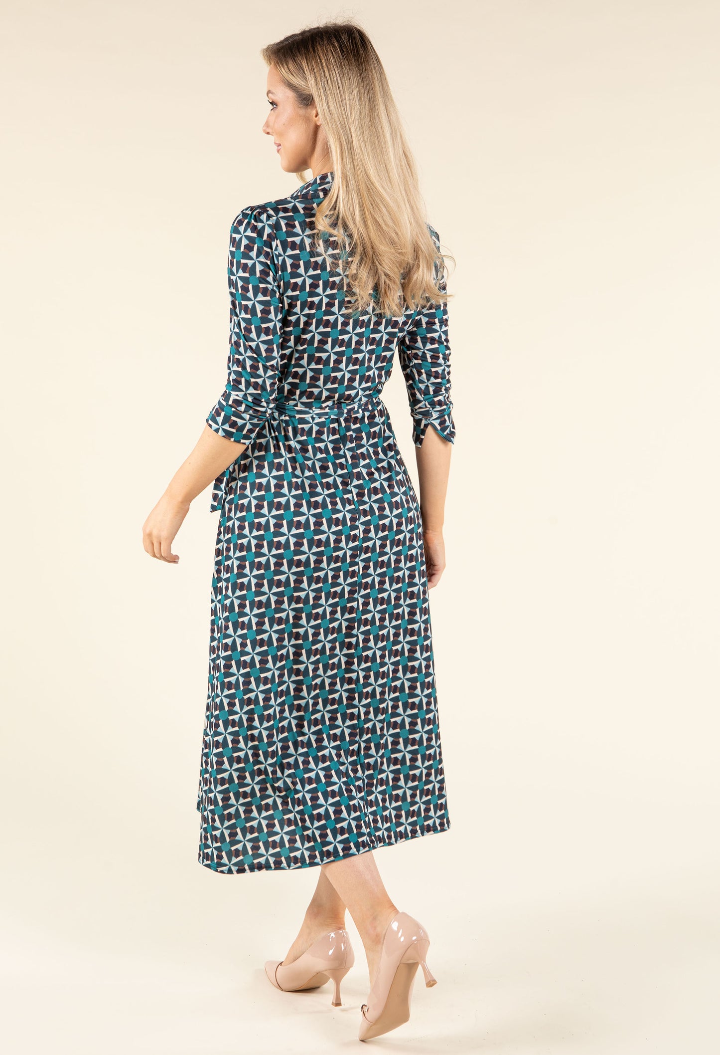 Geometric Print Shirt Dress