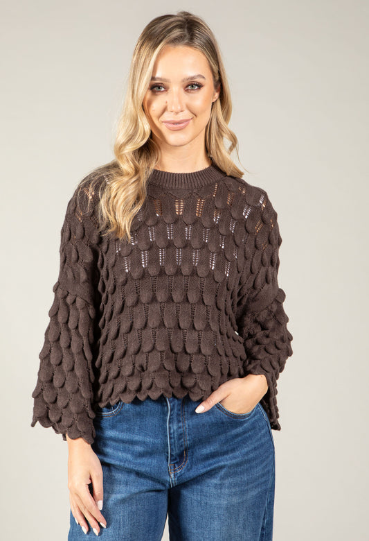 Scalloped Hem Pullover