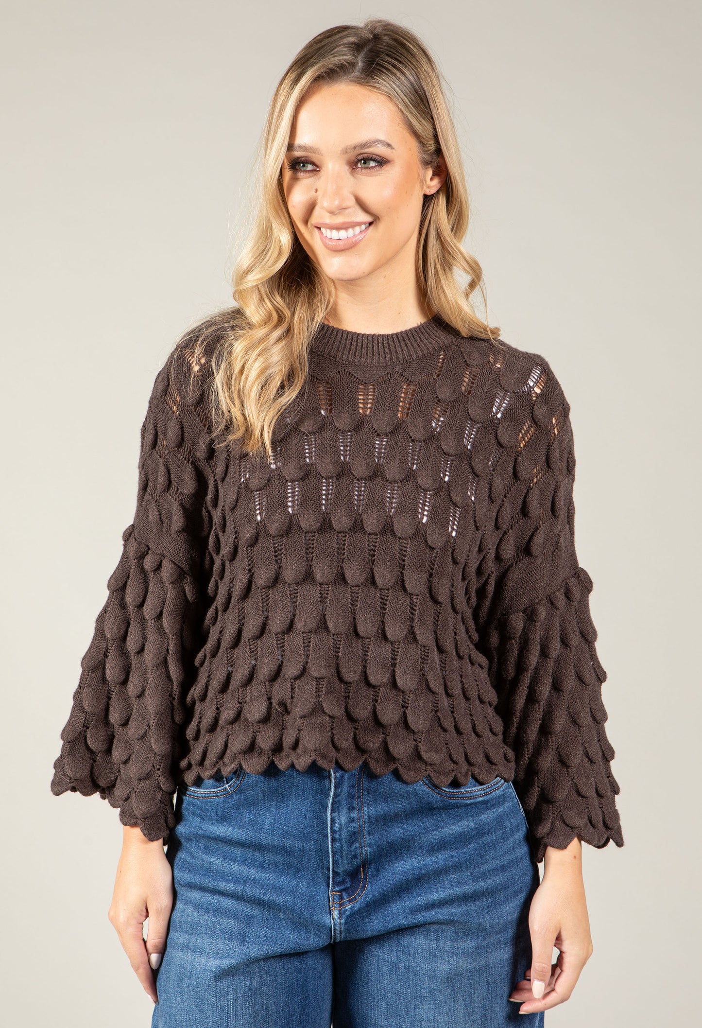 Scalloped Hem Pullover