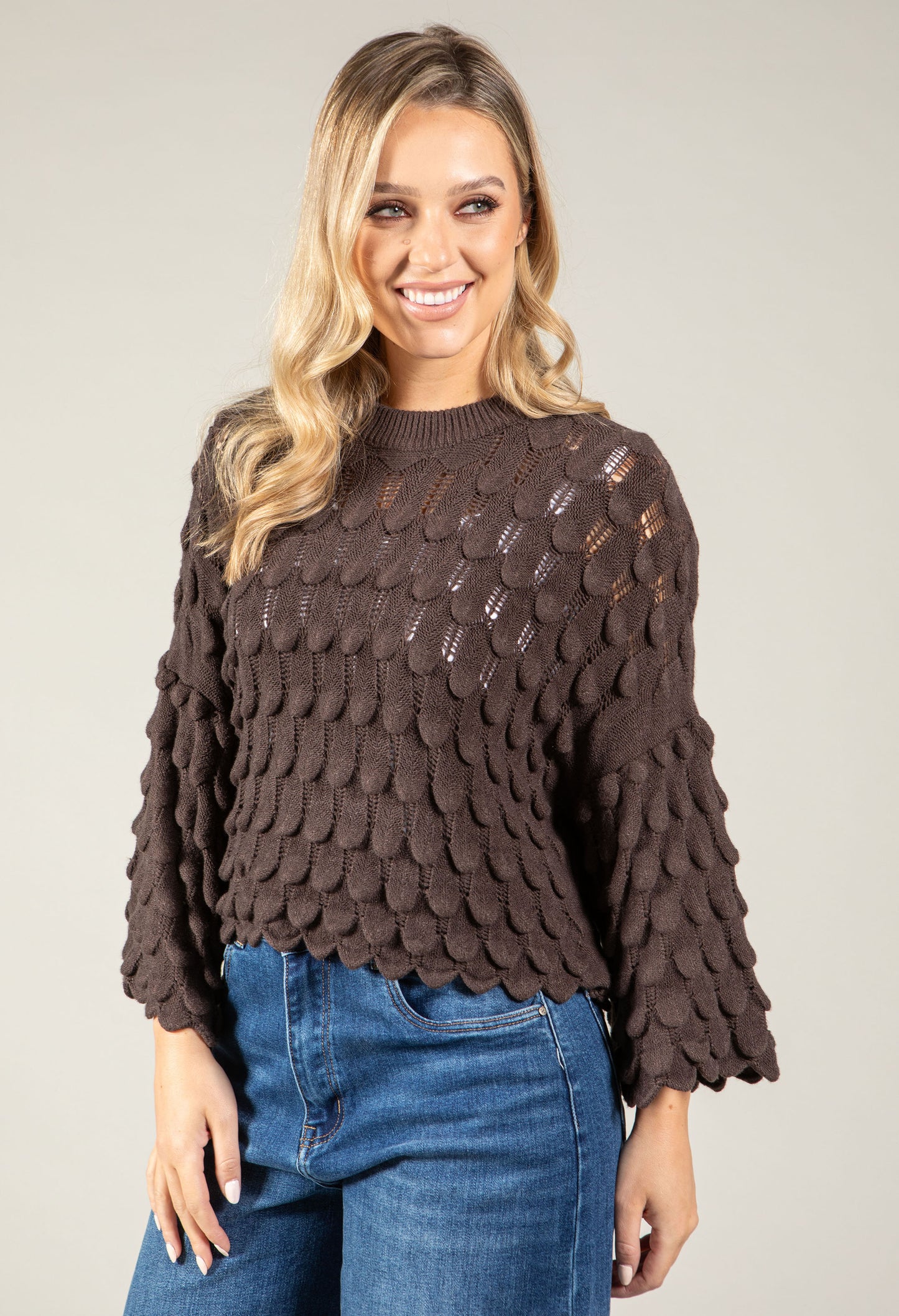 Scalloped Hem Pullover