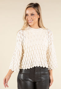 Scalloped Hem Pullover