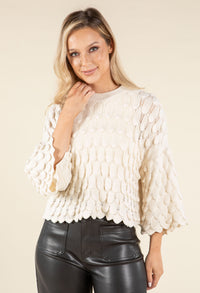 Scalloped Hem Pullover