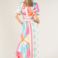 Abstract Print Midi Dress