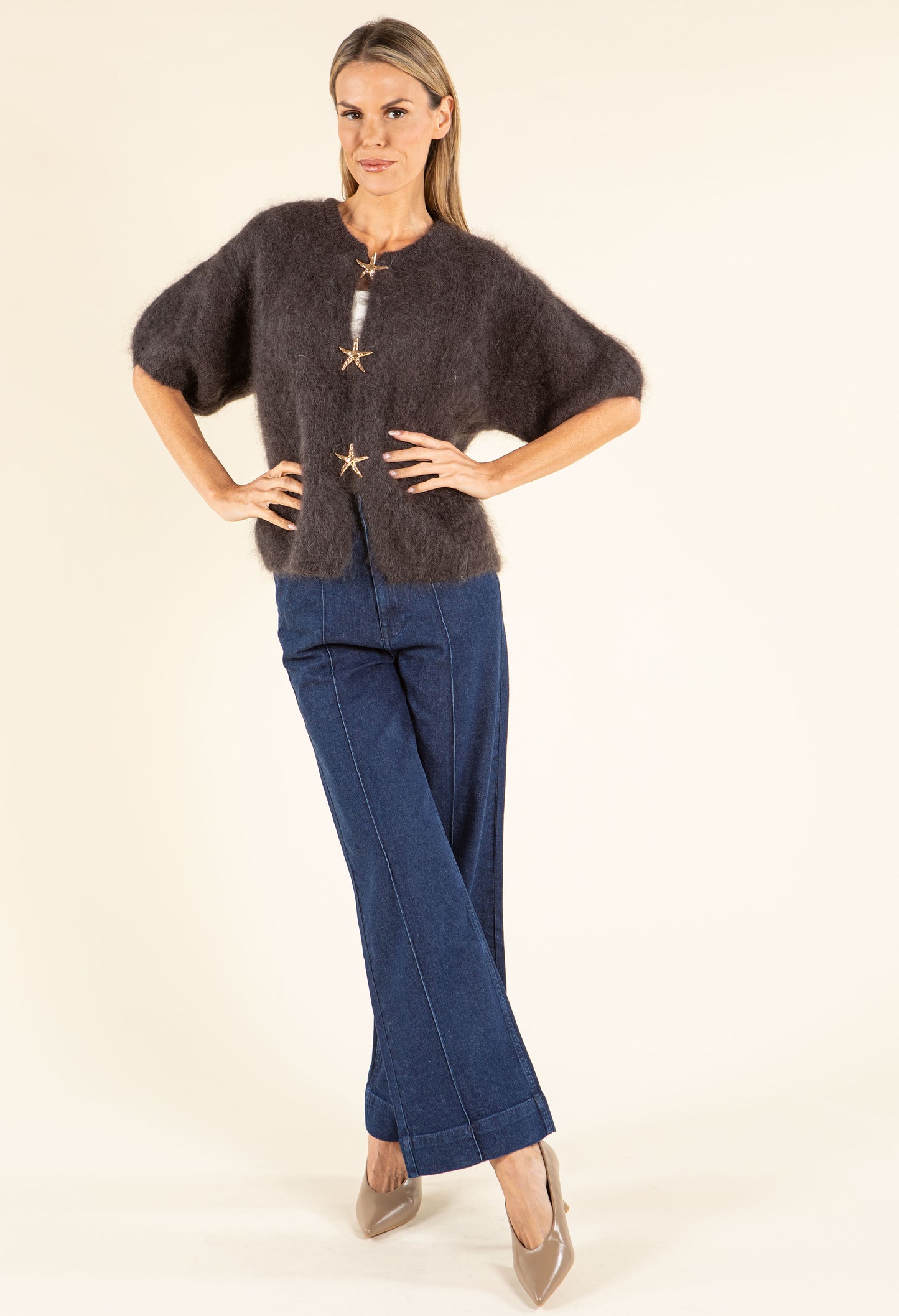 Starfish Fluffy Short Sleeve Knit