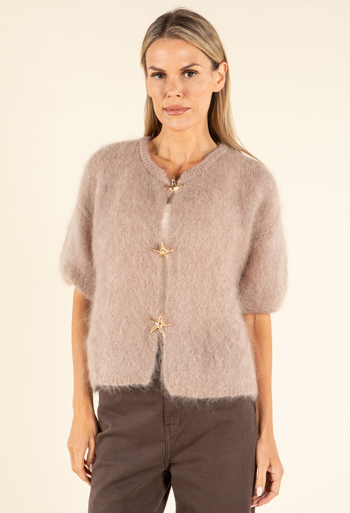 Starfish Fluffy Short Sleeve Knit