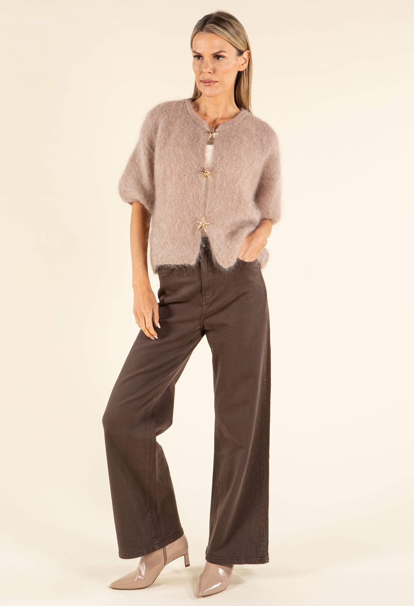 Starfish Fluffy Short Sleeve Knit