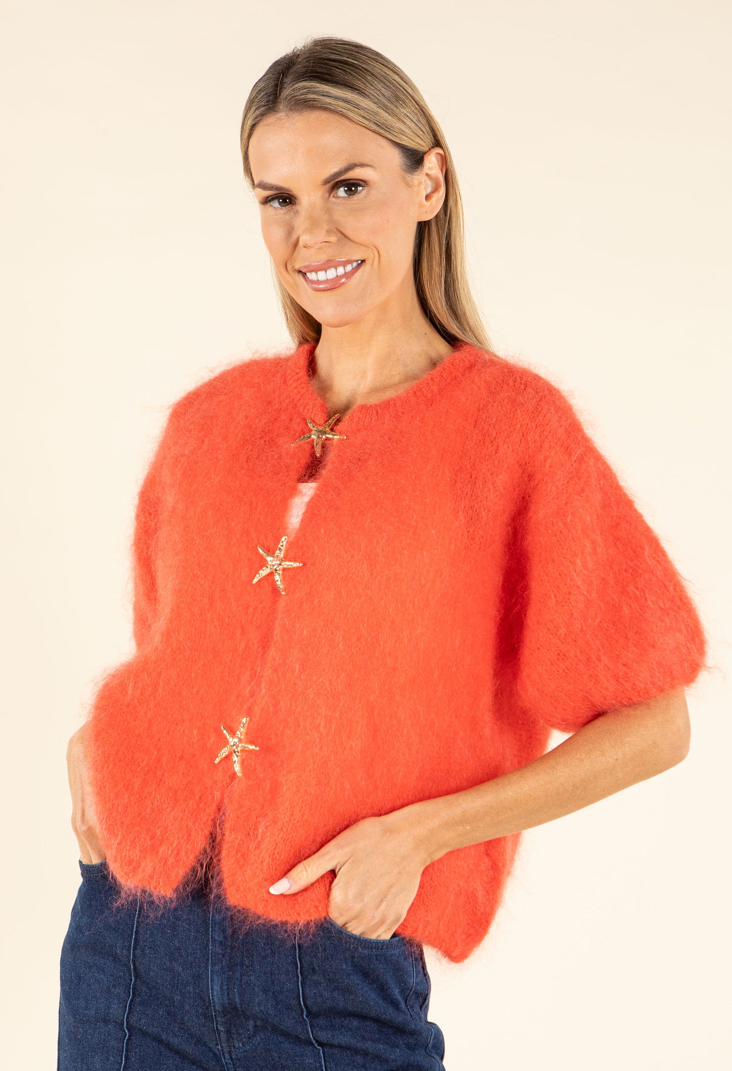 Starfish Fluffy Short Sleeve Knit