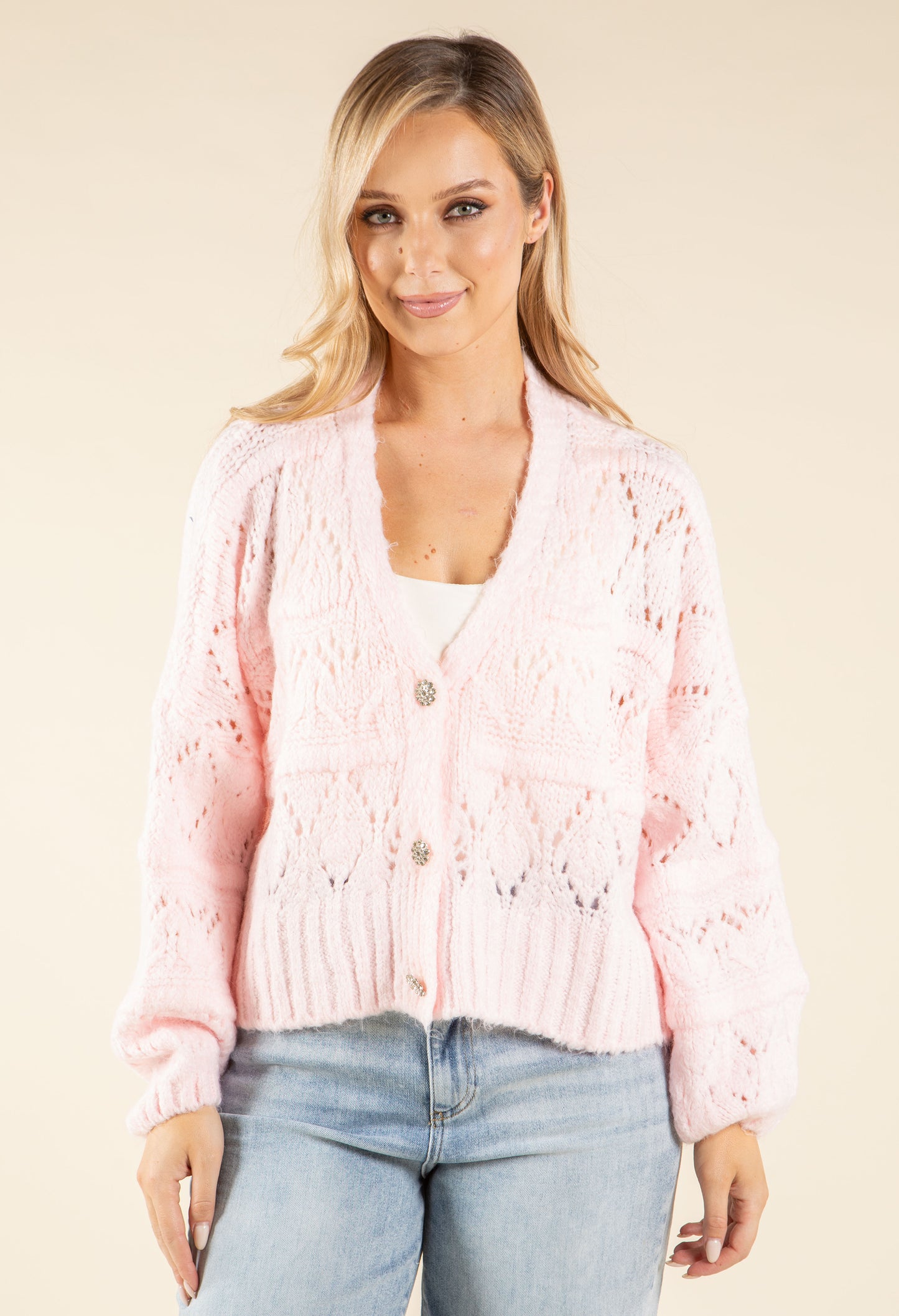 Diamante Buttoned Cardigan