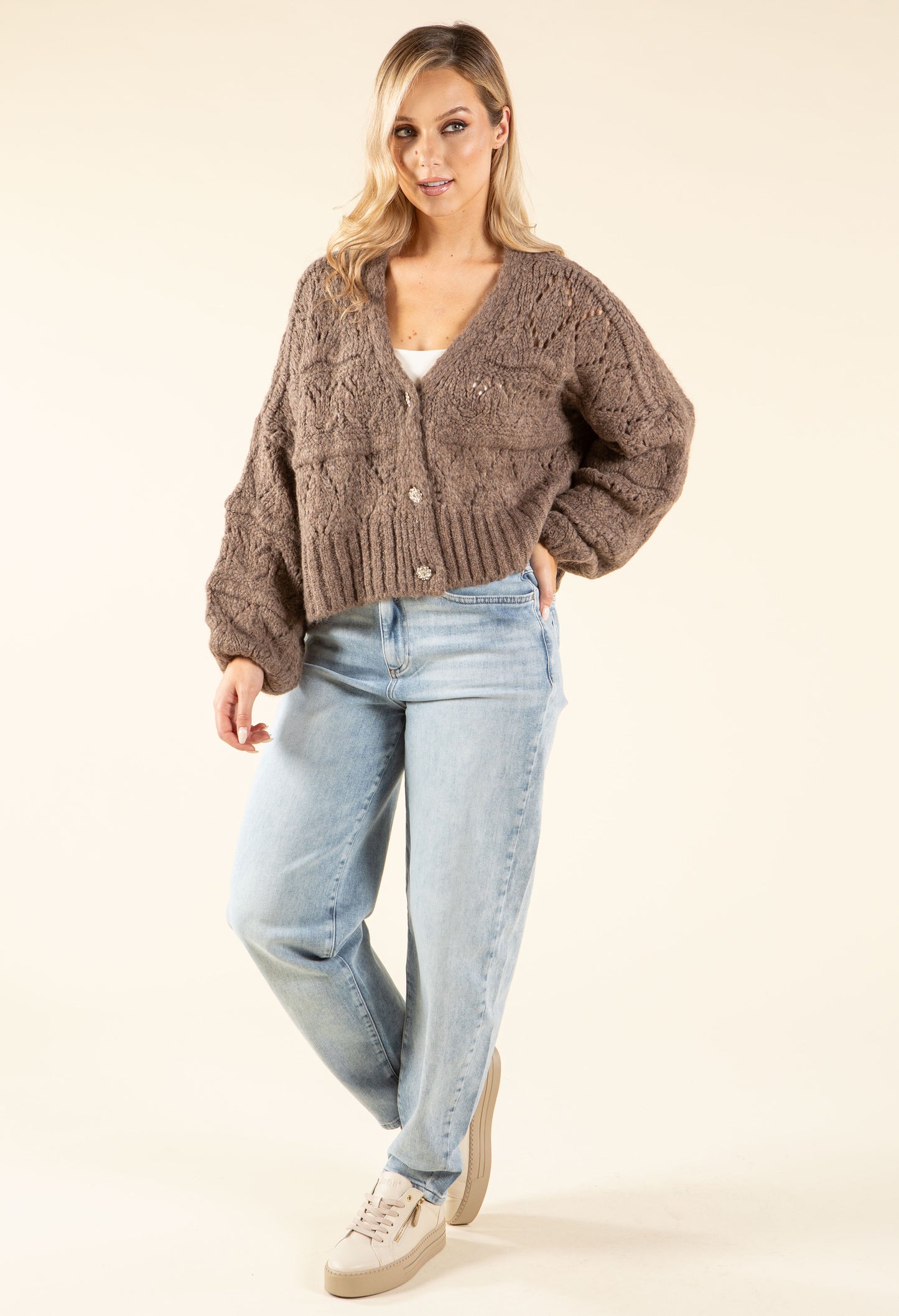 Diamante Buttoned Cardigan