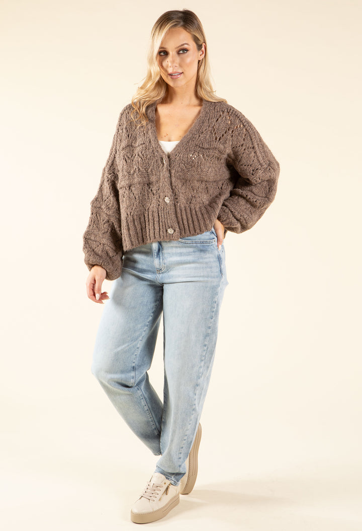 Diamante Buttoned Cardigan