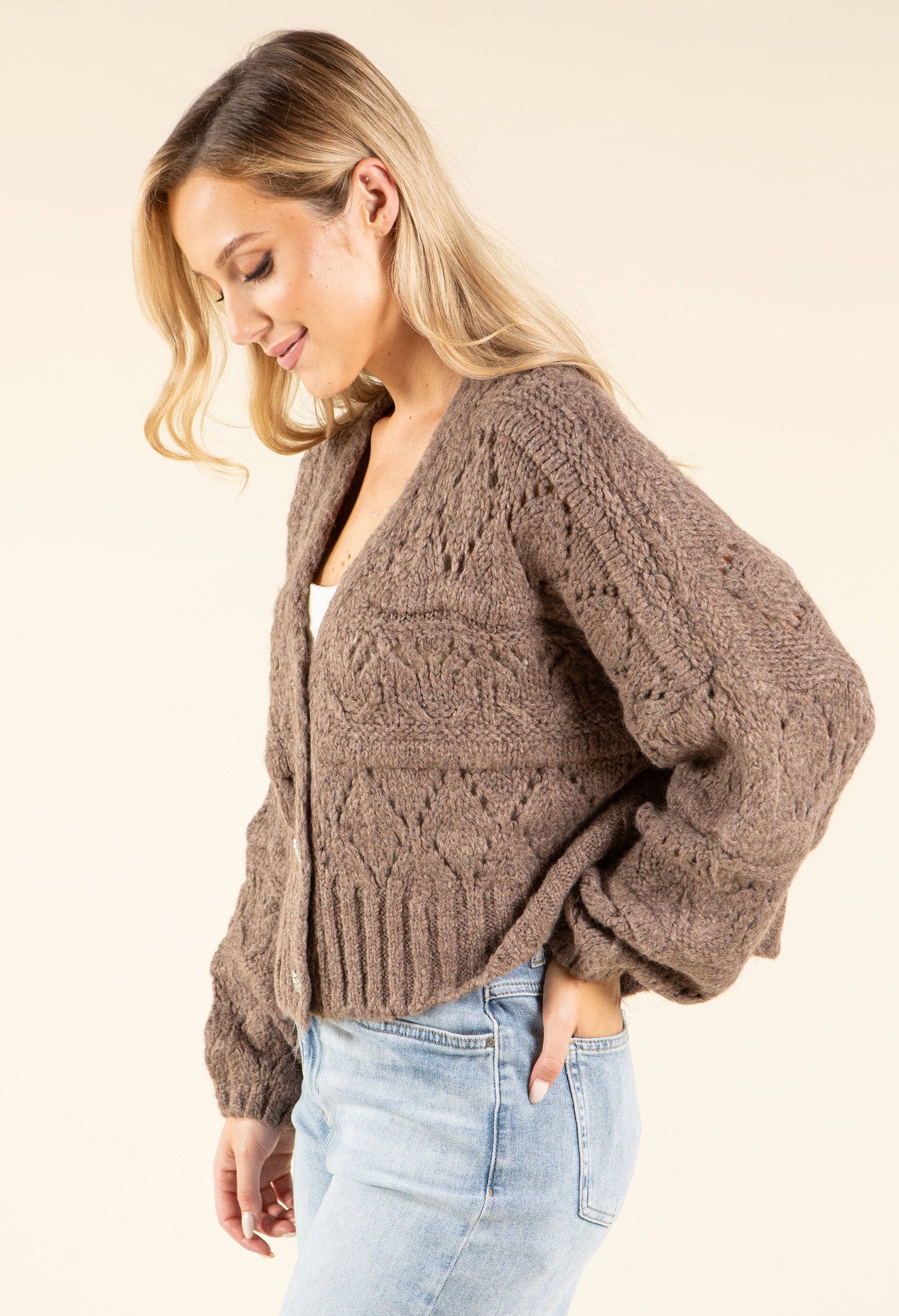 Diamante Buttoned Cardigan