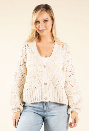 Diamante Buttoned Cardigan