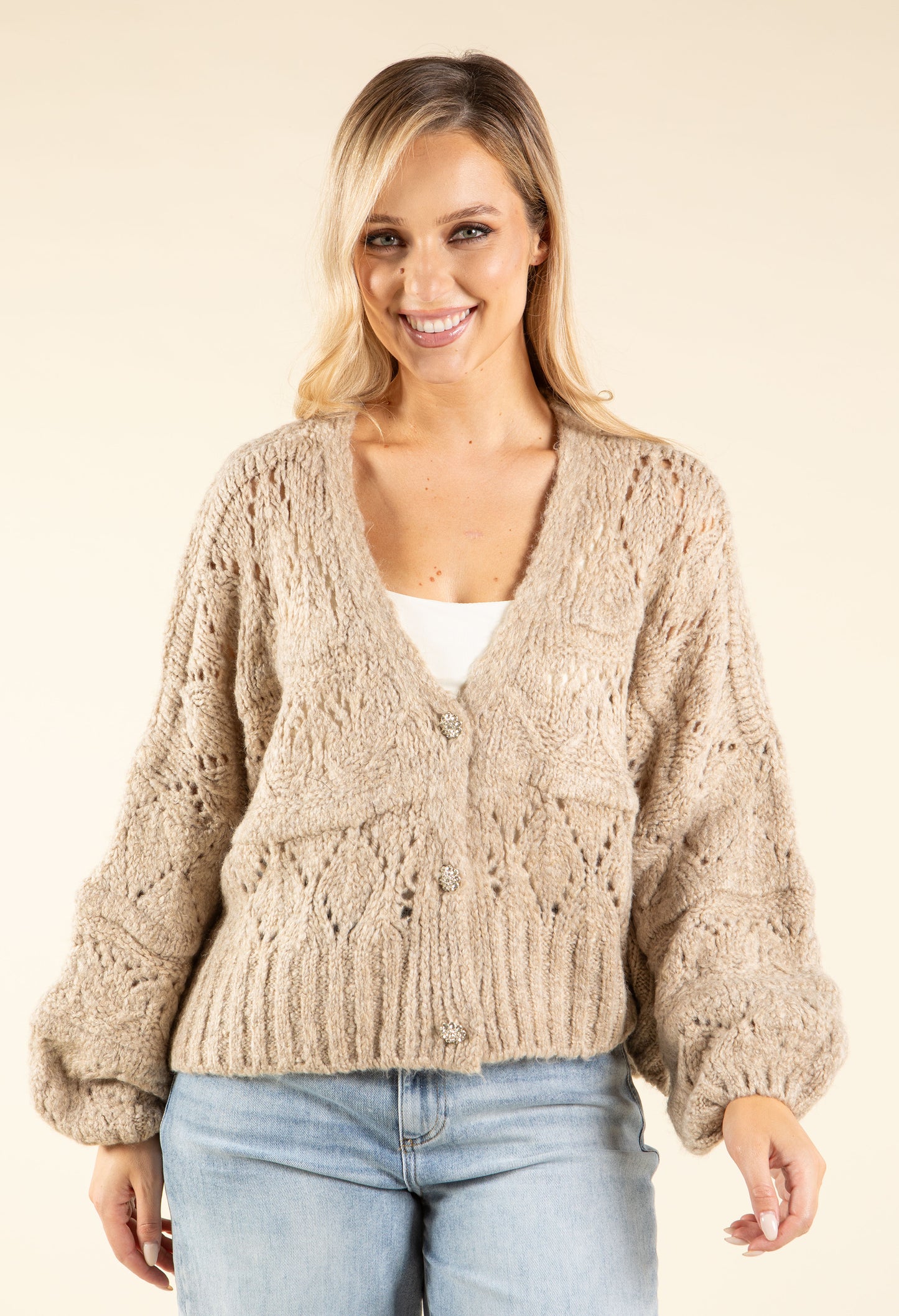 Diamante Buttoned Cardigan