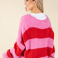 Striped Tie Front Knit Cardigan