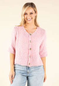 Round Neck Buttoned Knit