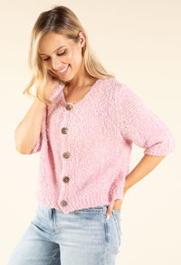 Round Neck Buttoned Knit