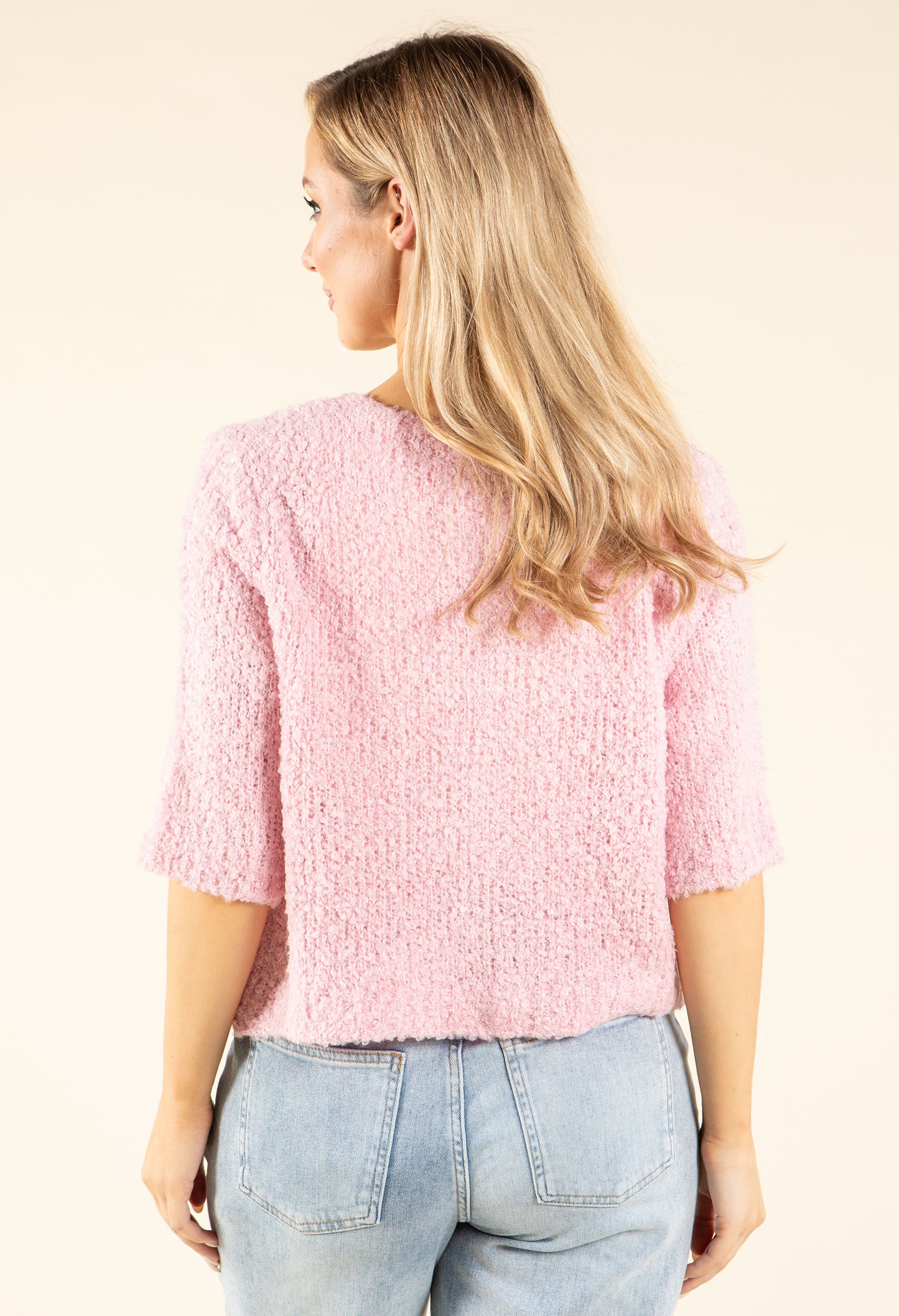 Round Neck Buttoned Knit