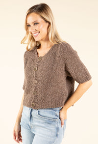 Round Neck Buttoned Knit