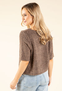 Round Neck Buttoned Knit