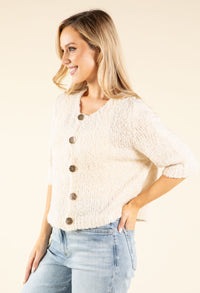Round Neck Buttoned Knit