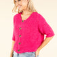 Round Neck Buttoned Knit