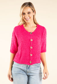 Round Neck Buttoned Knit