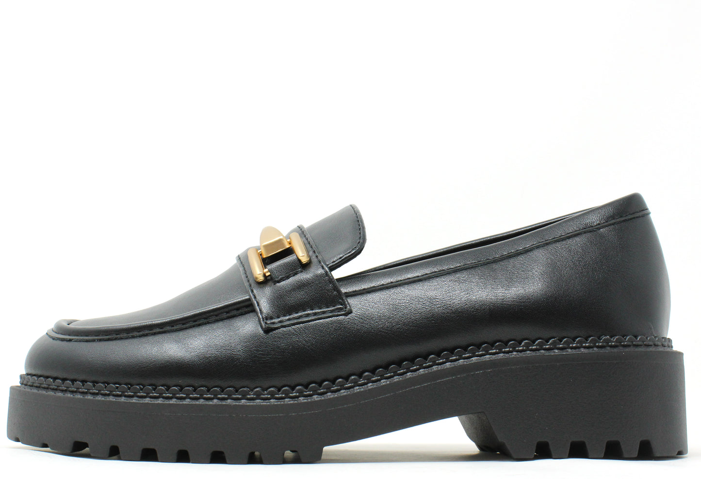 Soft Gold Buckled Loafer