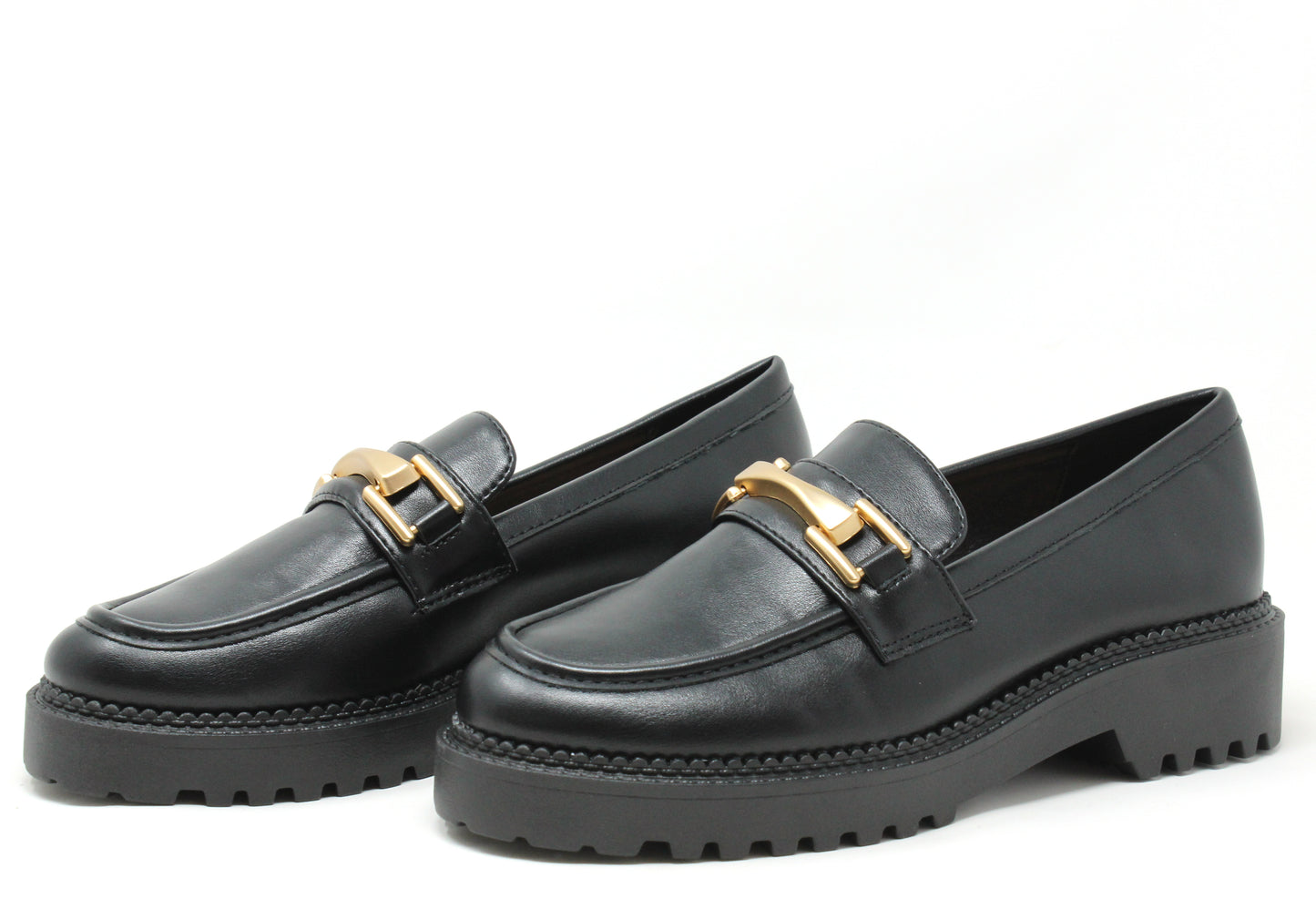 Soft Gold Buckled Loafer