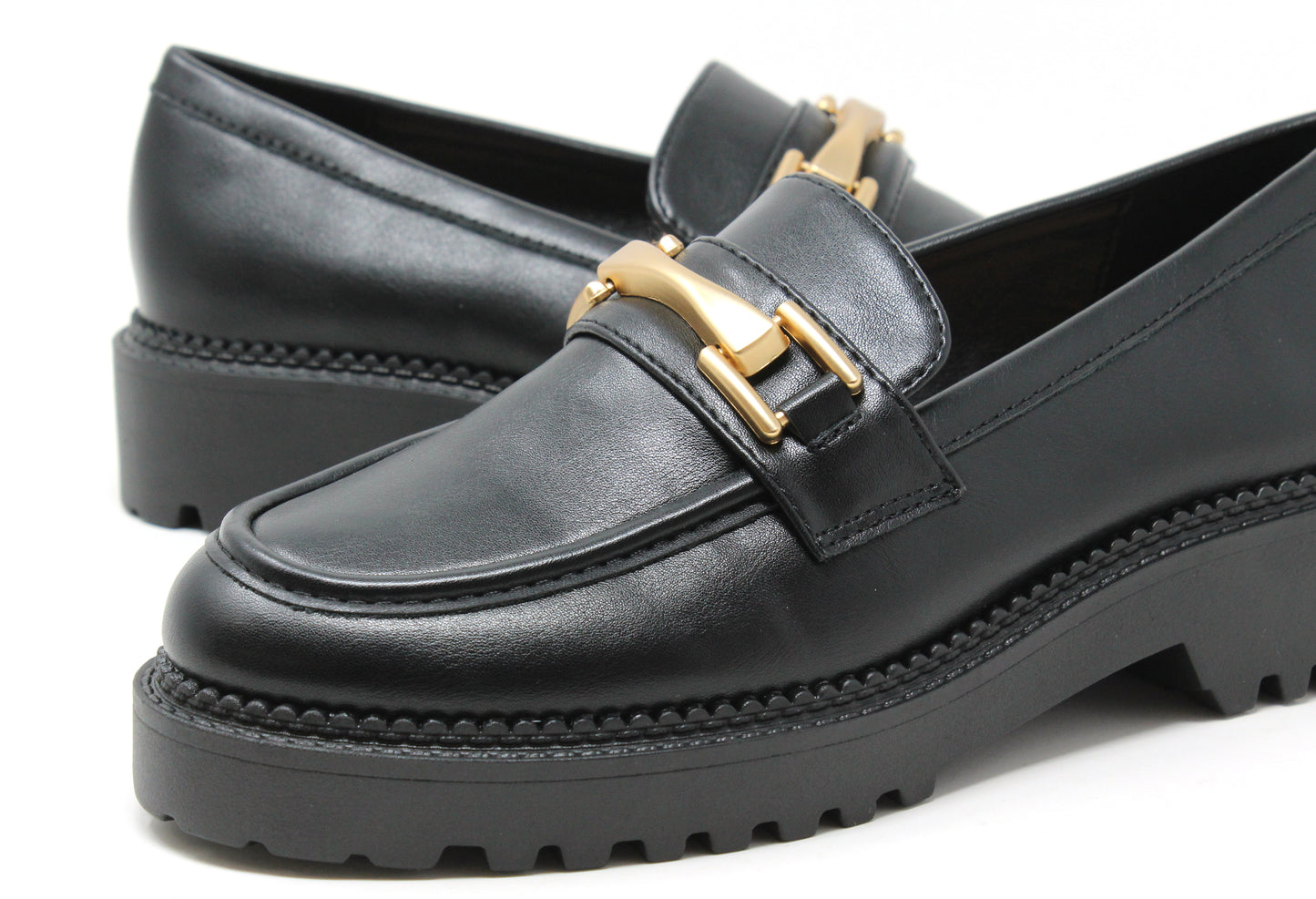 Soft Gold Buckled Loafer