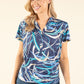 Abstract Design V-Neck Top
