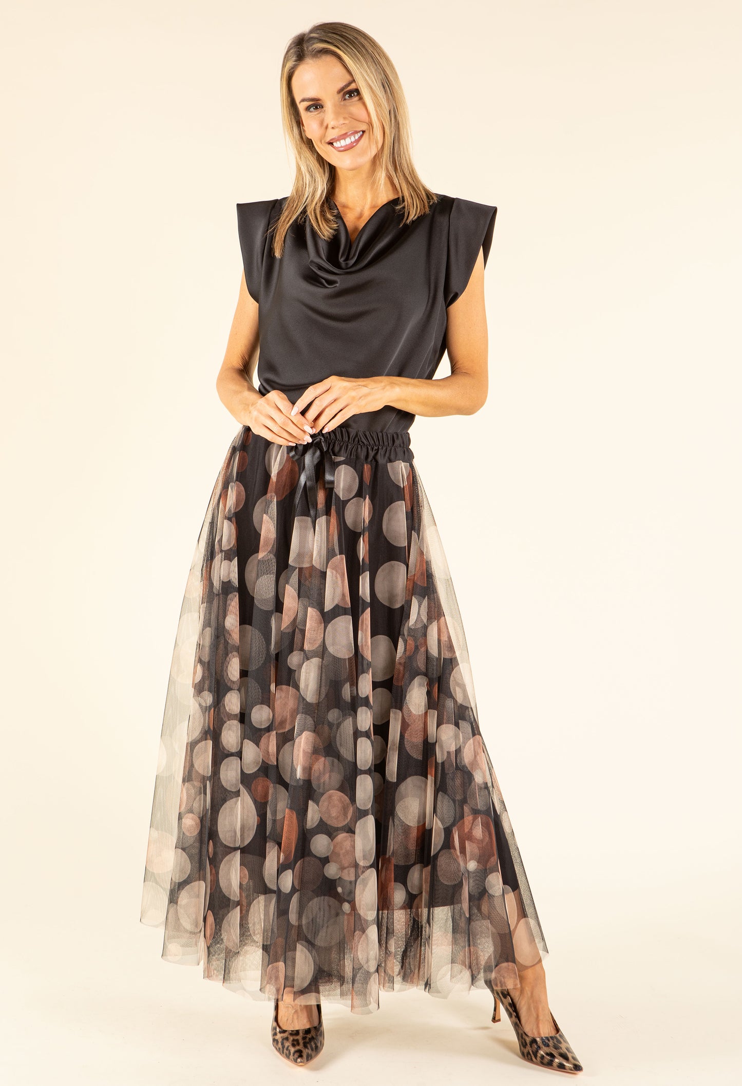 Cocoa Dots Tulle Skirt