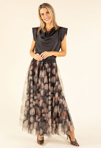 Cocoa Dots Tulle Skirt