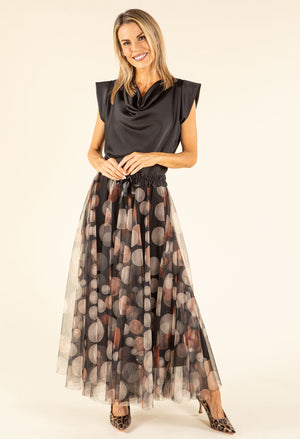 Cocoa Dots Tulle Skirt