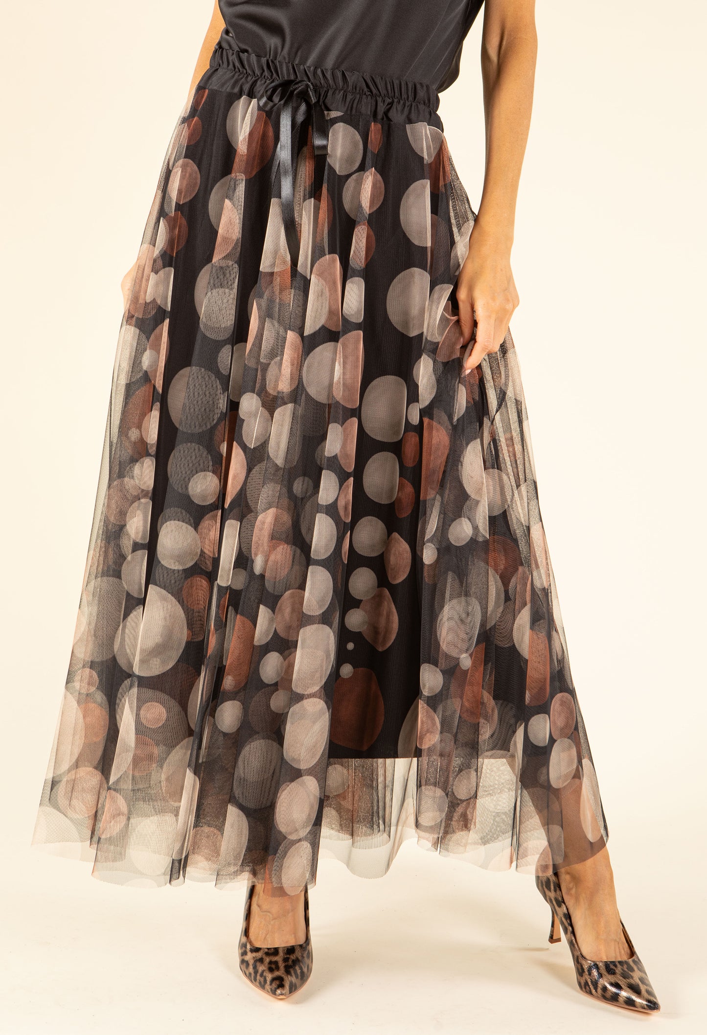 Cocoa Dots Tulle Skirt