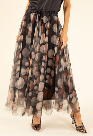 Cocoa Dots Tulle Skirt