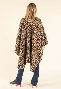 Soft Boucle Leopard Cape