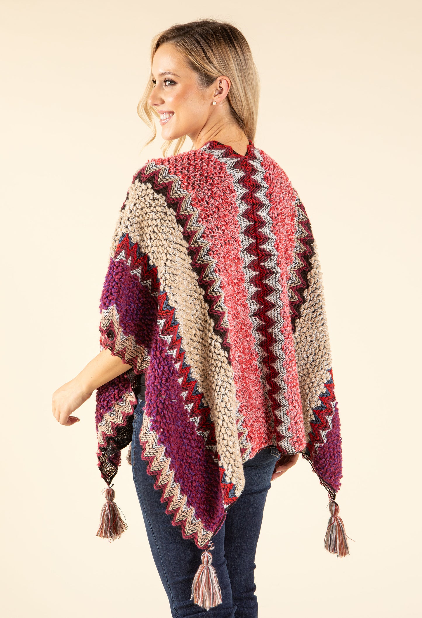 Vintage Design Knit Pocho