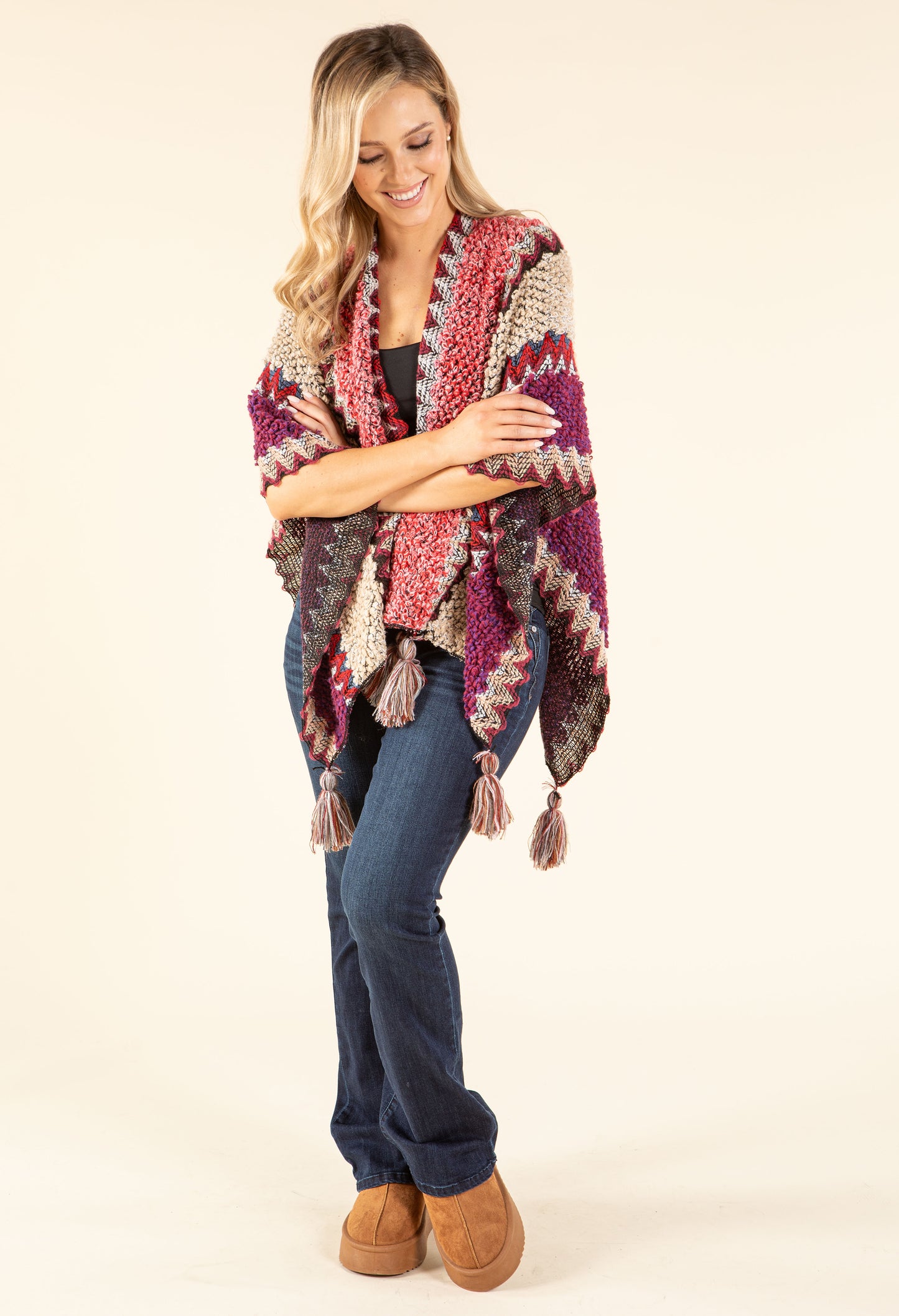 Vintage Design Knit Pocho