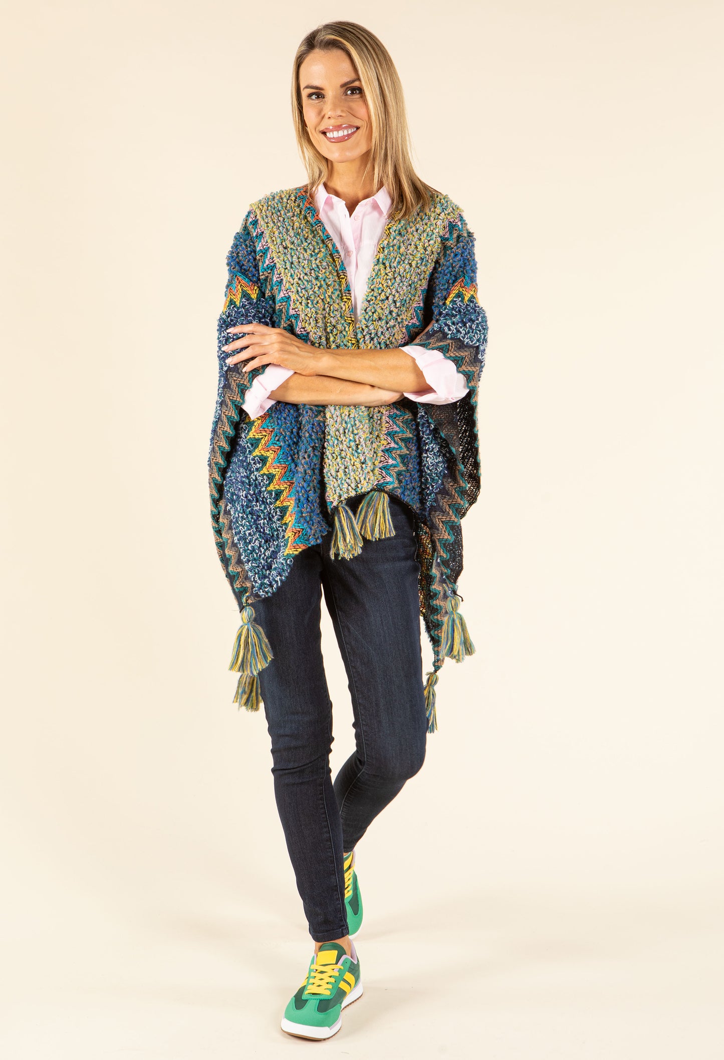 Vintage Design Knit Pocho