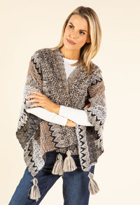 Vintage Design Knit Pocho