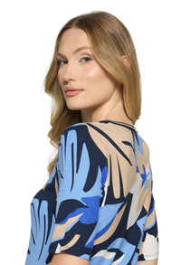 Leaf Print Short Sleeve Top